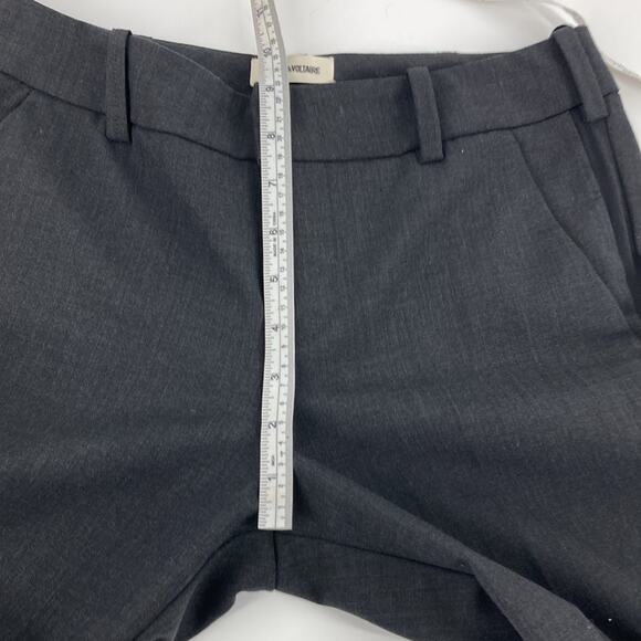 Zadig & Voltaire Womens Gray Wool Cropped Flat Front Dress Pants 34 US Size XS - Picture 16 of 16